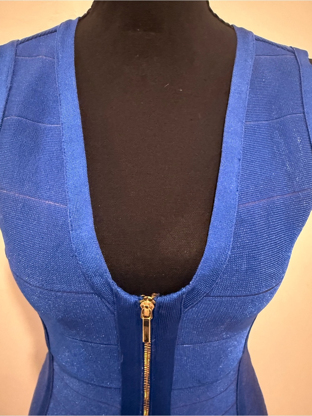 bebe Cobalt Blue Sleeveless Bodycon Knit Dress - Picture 5 of 9